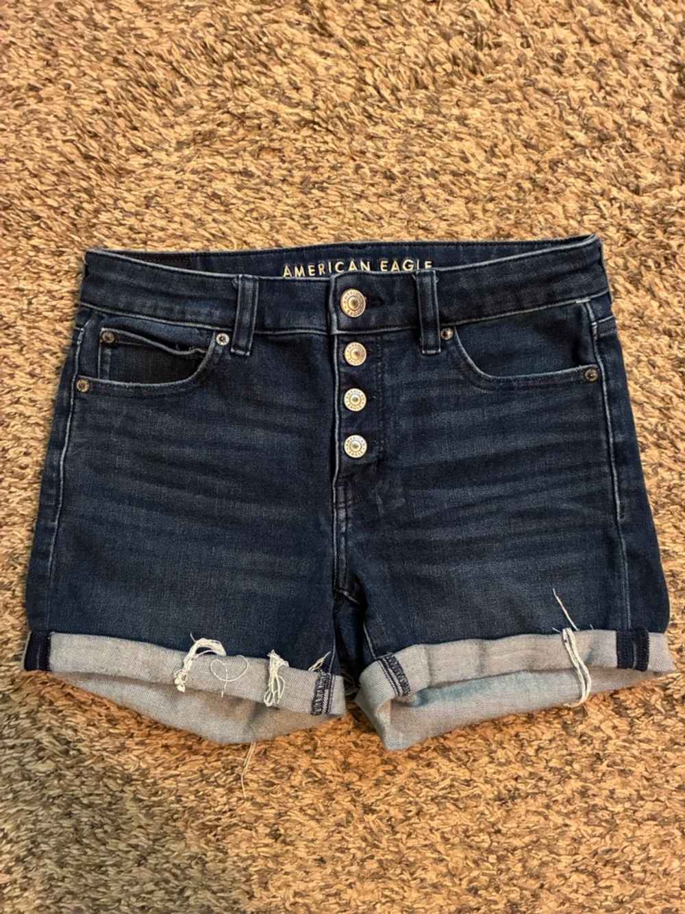 American Eagle rolled hem Midi Jean shorts